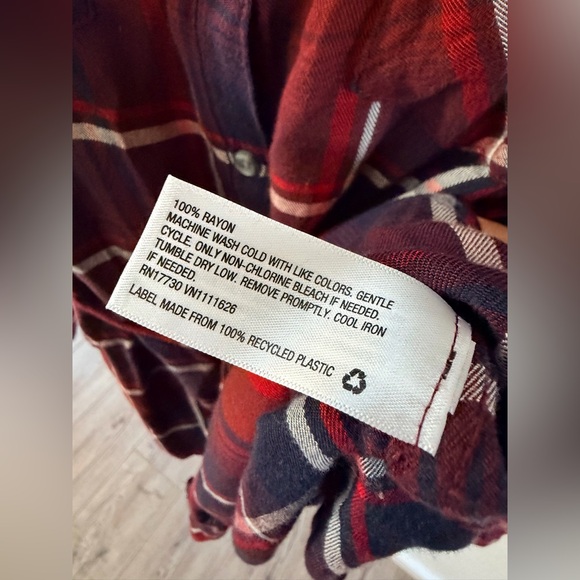 Isabel Maternity by Ingrid & Isabel Red and Navy Plaid Top - Picture 7 of 9